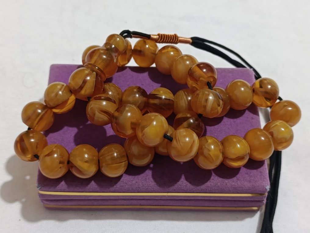 天主教念珠 - 琥珀 - 1970-1980 - 稀有的祈祷念珠 #1.0