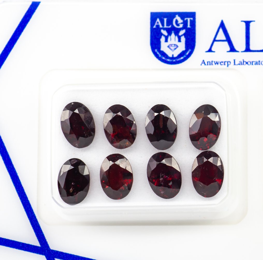 χωρίς τιμή ασφαλείας - 8 pcs Σπινέλιος - 4.70 ct - Antwerp Laboratory for Gemstone Testing (ALGT) - Βαθύ πορτοκαλί-ροζ #1.0