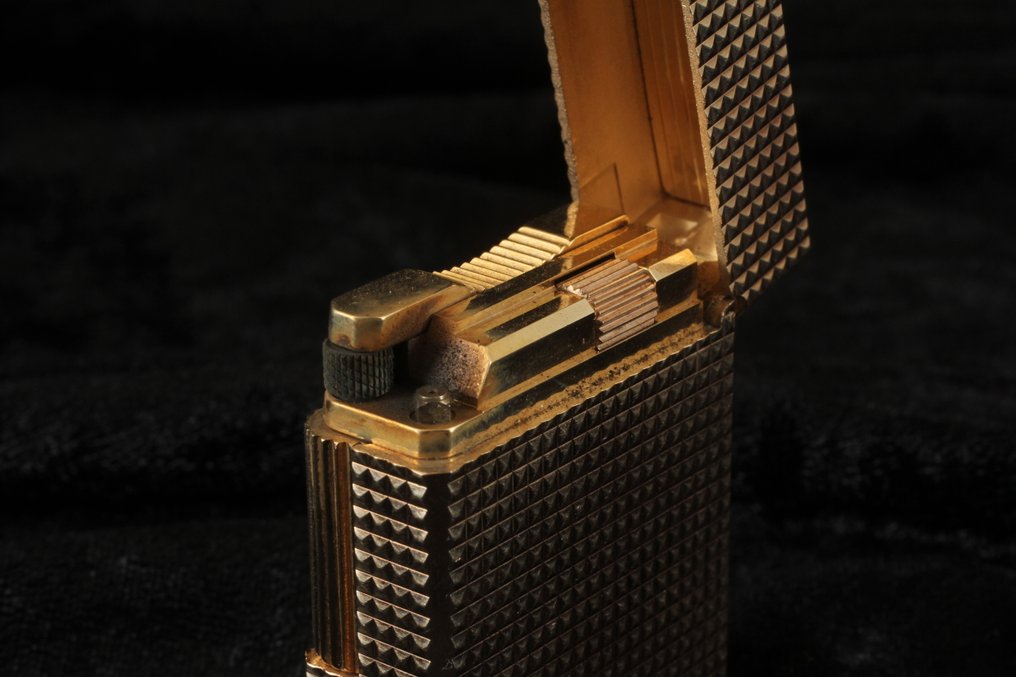 S.T. Dupont - Ligne Line 1 Short Gas Lighter 20μ Diamond Head - Zakaansteker - Verguld #3.2