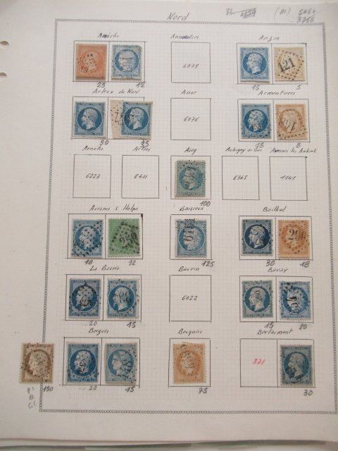 Frankrig - Oblitération du Nord, meget vigtig vurdering, undersøgelse af PC- og GC-oblitérationer. #1.0