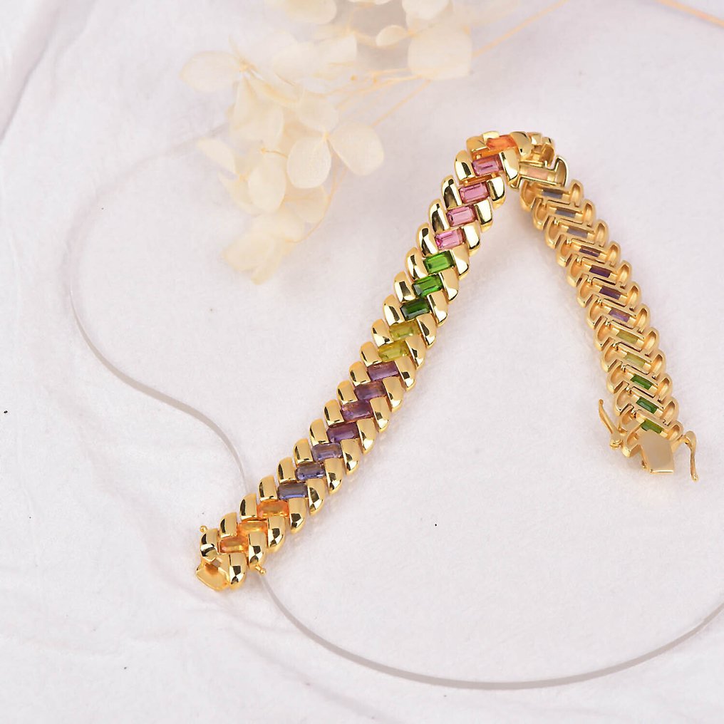 Senza Prezzo di Riserva - Bracciale Argento - Preziosi misti - Certificato #1.0