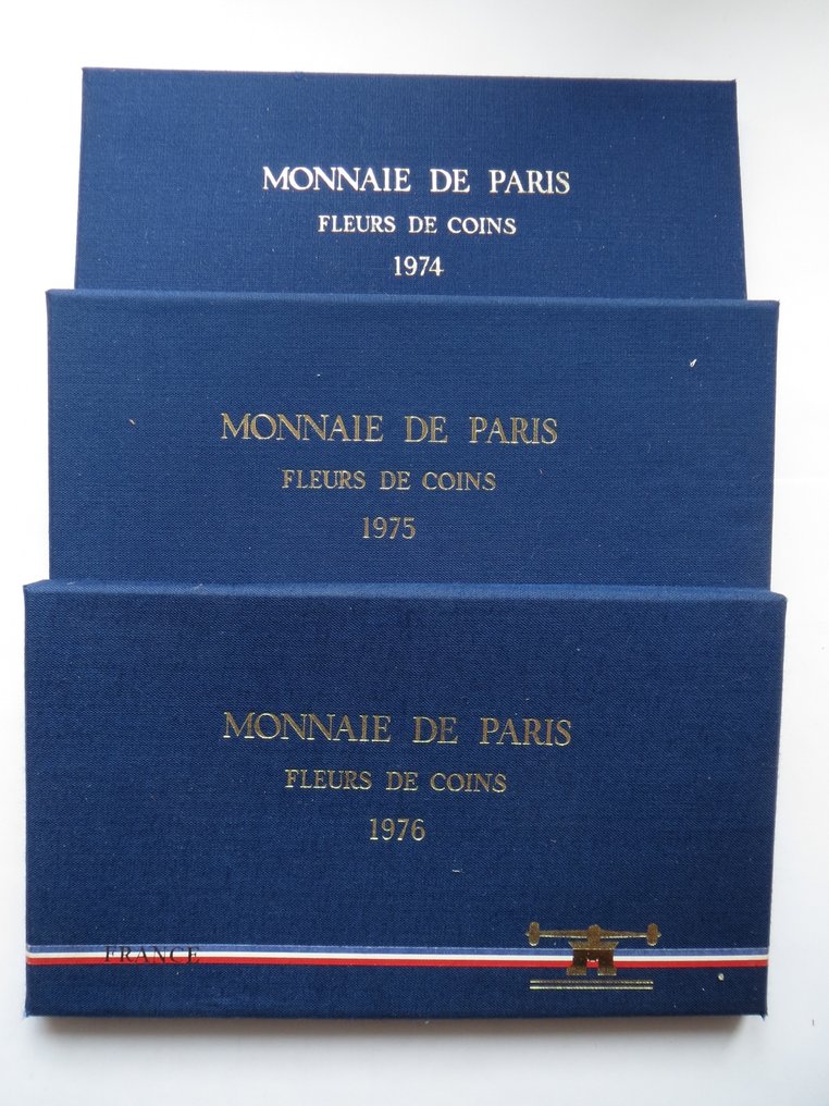 Frankrijk. Year Set (FDC) 1974, 1975, 1976 (3 set senza argento)  (Zonder minimumprijs) #1.0