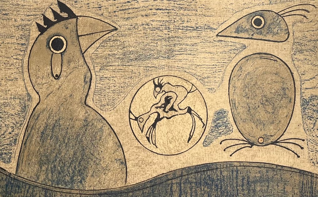Max Ernst (1891-1976) - Rêve surréaliste. Le deux Coqs. #1.0