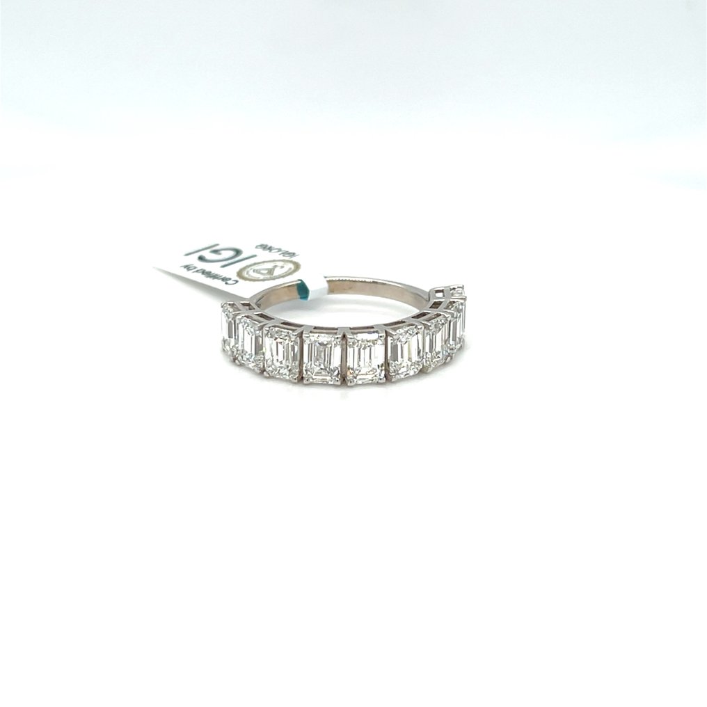 沒有保留價 - 戒指 - 14 克拉 白金 - 3.80ct. tw. 鉆石 (實驗室培育) #1.0