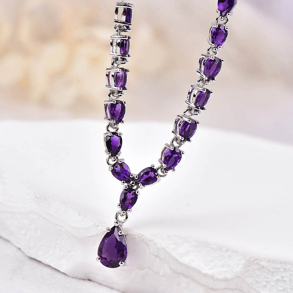 没有保留价 - 项链 银 - 紫水晶 - 认证 #4.3