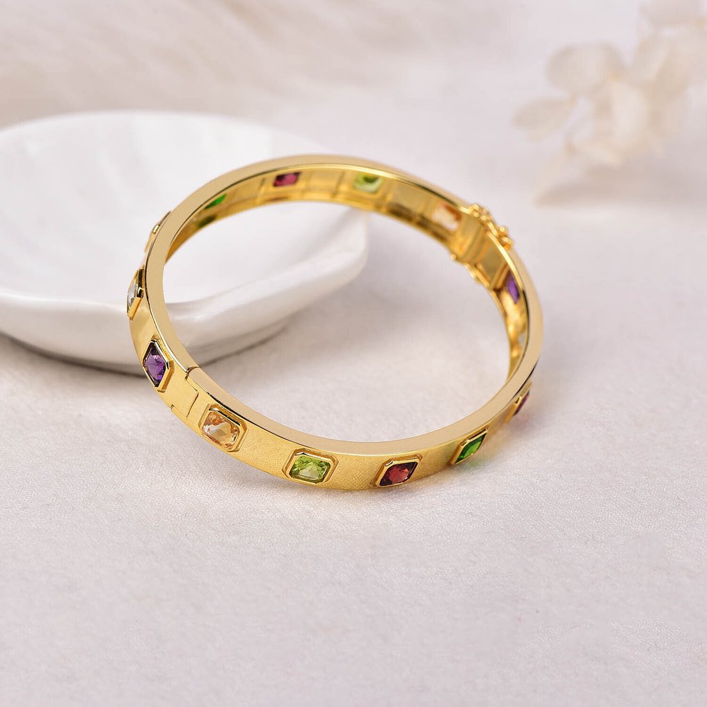 沒有保留價 - 手鈪 銀 - 混合宝石 - 认证 #4.3