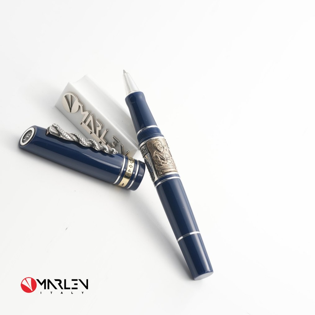 Marlen - Ippocrate Blu (dedicata al mondo della medicina) - Special edition in Resina e Argento - Kulspetspenna #1.0