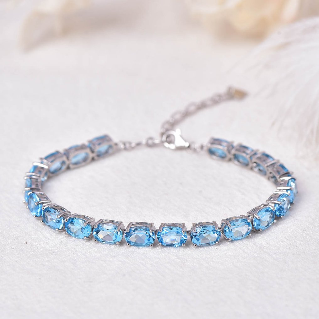 χωρίς τιμή ασφαλείας - Βραχιόλι Ασημί - Topaz - Πιστοποιημένο #1.0