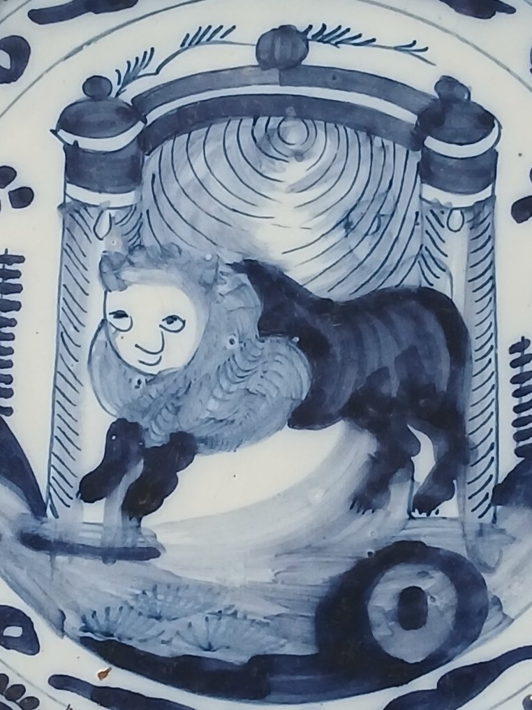 la griffe - porcelaine de Claeuw - Πιάτο - Delftware - Πιάτο με το λιοντάρι του Ιούδα #2.1