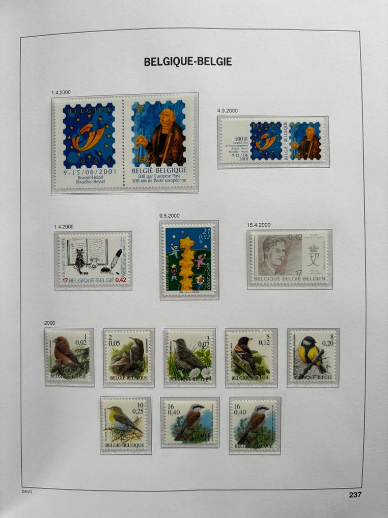 Belgio 2000/2006 - Collezione completa in album DAVO VI LX, fresco - OBP 2878/3598 #3.2