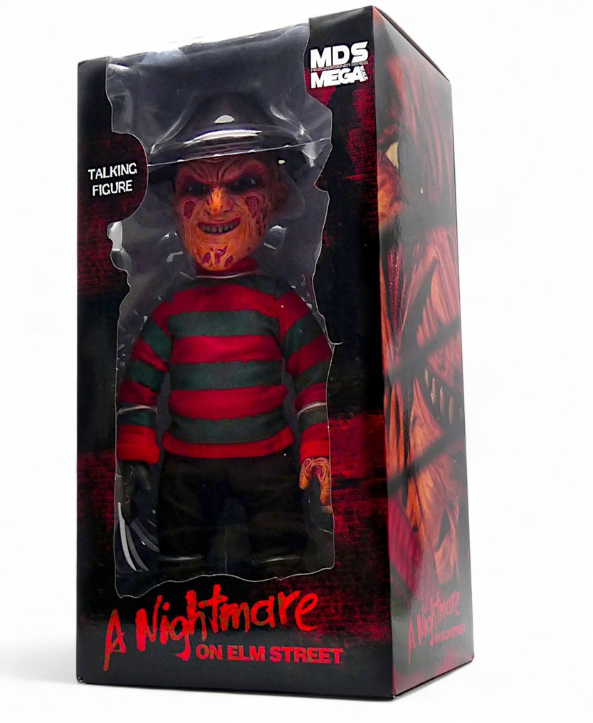 Mezco Toys and MDS Mega Scale SPEAKING Freddy Krueger in "A Nightmare On Elm Street" - Toimintahahmo + NECA and Reel Toys "Glove", OUT OF STOCK in Sealed Box #1.0