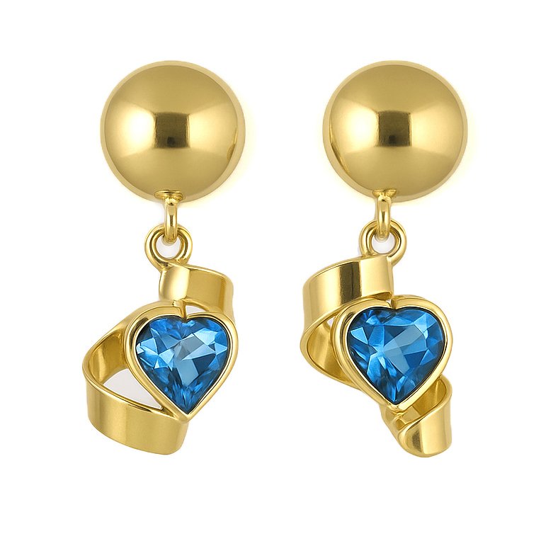 没有保留价 - 耳环 - 18K包金 黄金 -  0.72ct. tw. 黄宝石 #1.0