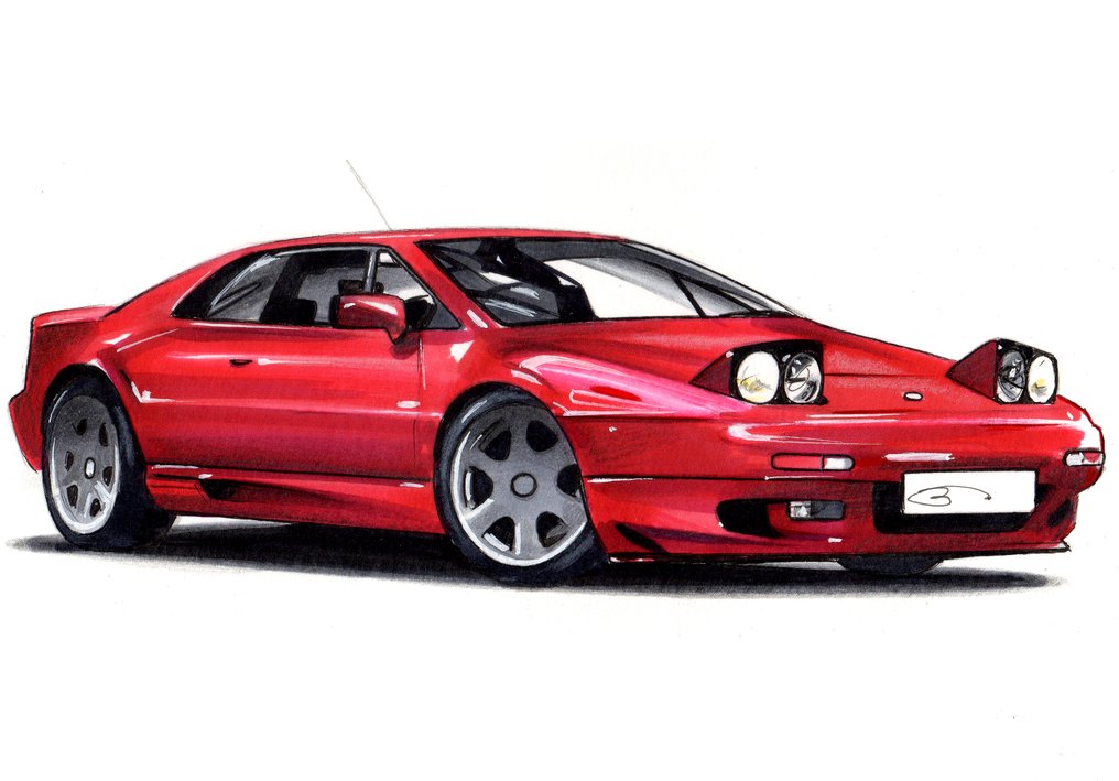 Original drawing - Lotus - Lotus Esprit Turbo - Baes gerald - 2021 #1.0