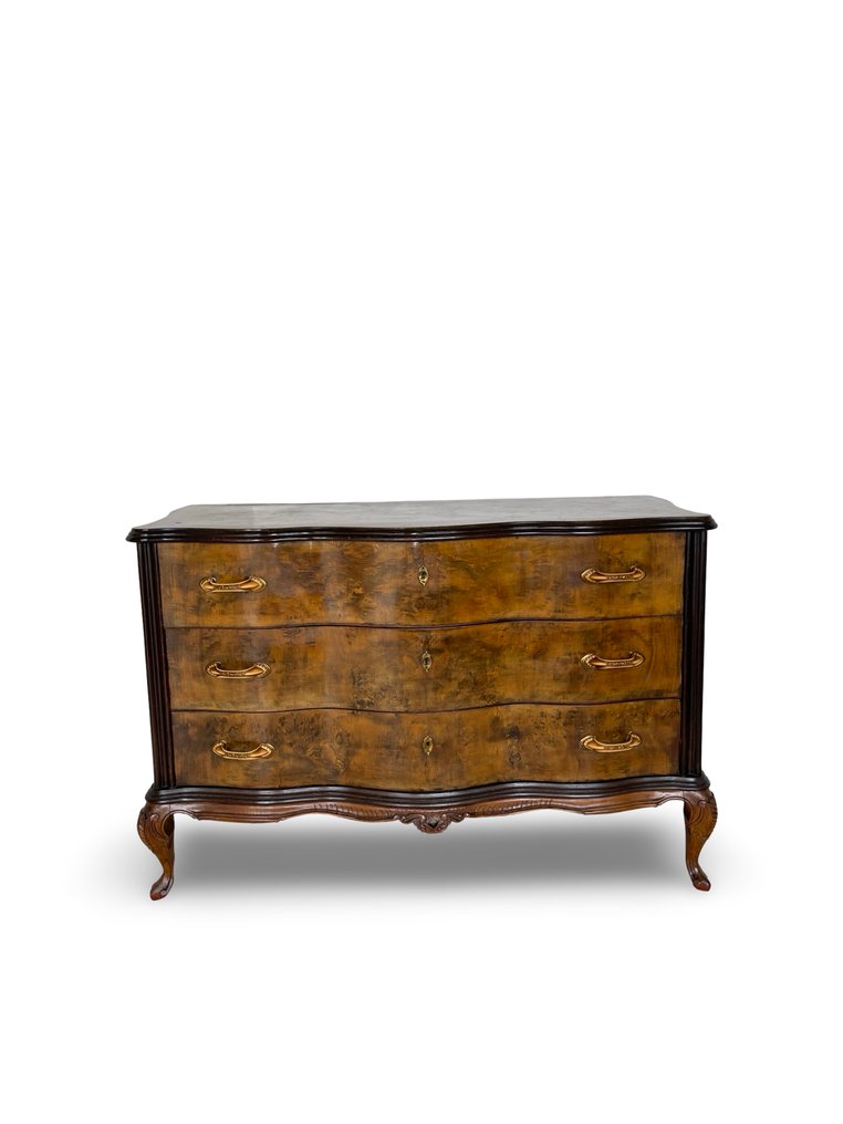 Kommodeskuffe - Valnød, Træ, Messing, Bakelit #1.0