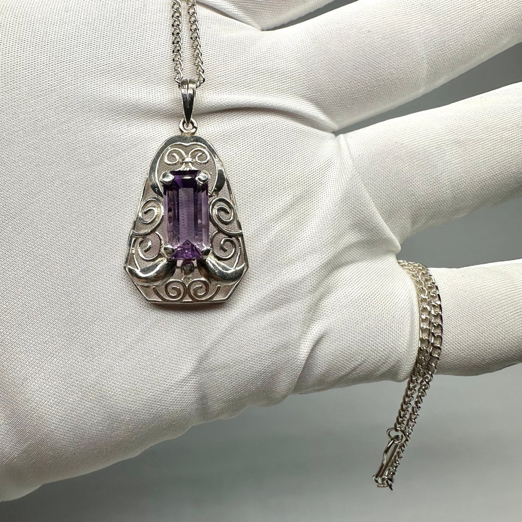 Nincs minimálár - Nyaklánc Ezüst Ametiszt #4.3
