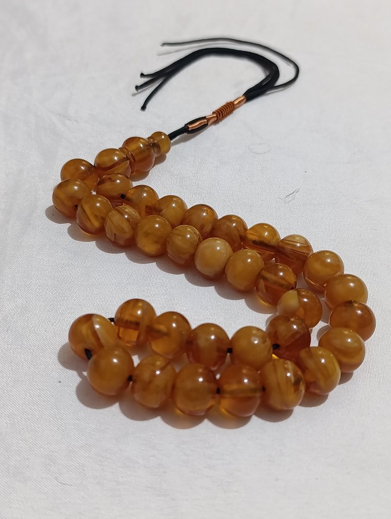 天主教念珠 - 琥珀 - 1970-1980 - 稀有的祈祷念珠 #3.2