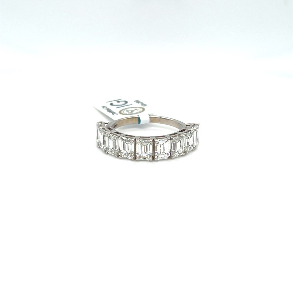 沒有保留價 - 戒指 - 14 克拉 白金 - 3.80ct. tw. 鉆石 (實驗室培育) #1.0