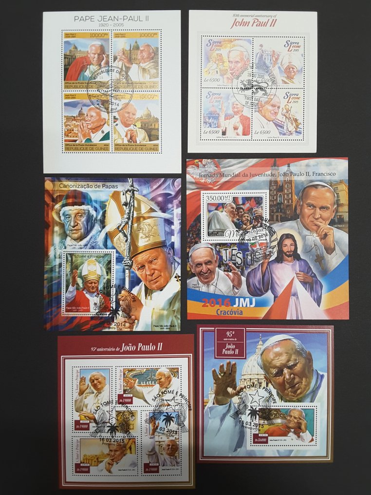 Κόσμος  - John Paul II 92 CTO μπλοκ και φύλλα. #4.3