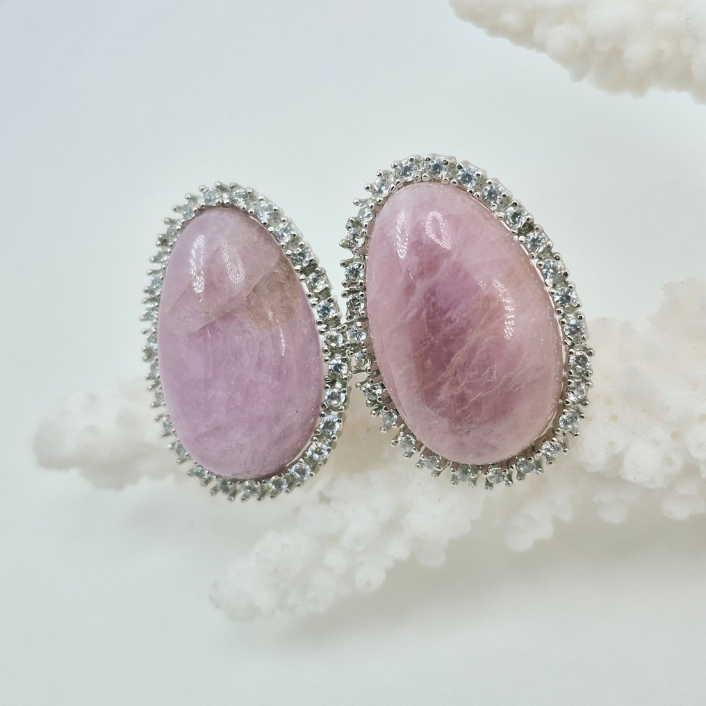 Zilver - Oorbellen - Kunzite natuurlijk #1.0