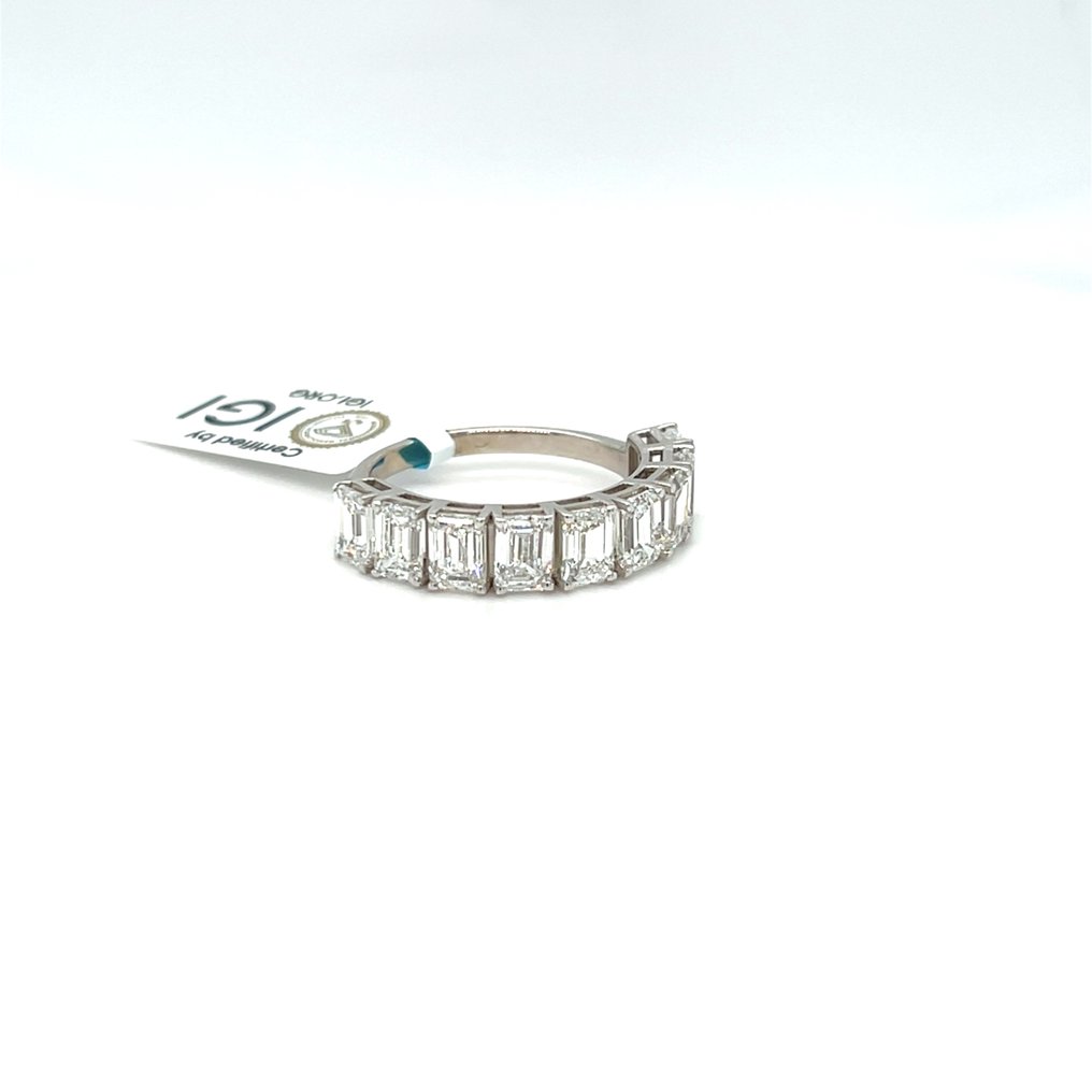 沒有保留價 - 戒指 - 14 克拉 白金 - 3.80ct. tw. 鉆石 (實驗室培育) #2.1