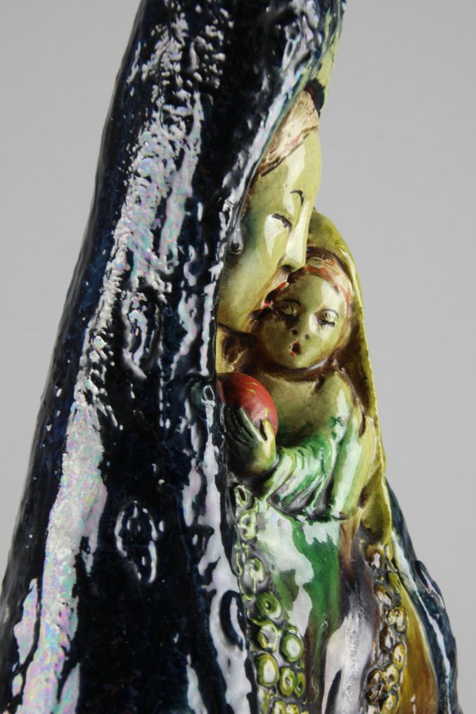 Flemisch Pottery - A. Noseda - Statue, Madonna met Kind - 50 cm - Earthenware #3.2
