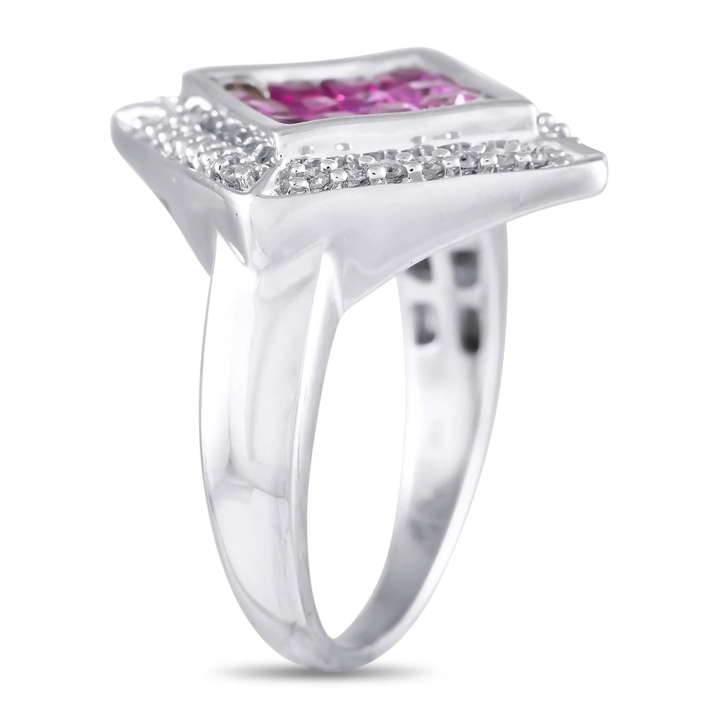 Δαχτυλίδι - 14 καράτια Δαχτυλίδι από λευκό χρυσό 14K με διαμάντια και ζαφείρια, Λευκός χρυσός -  1.25ct. tw. #1.0