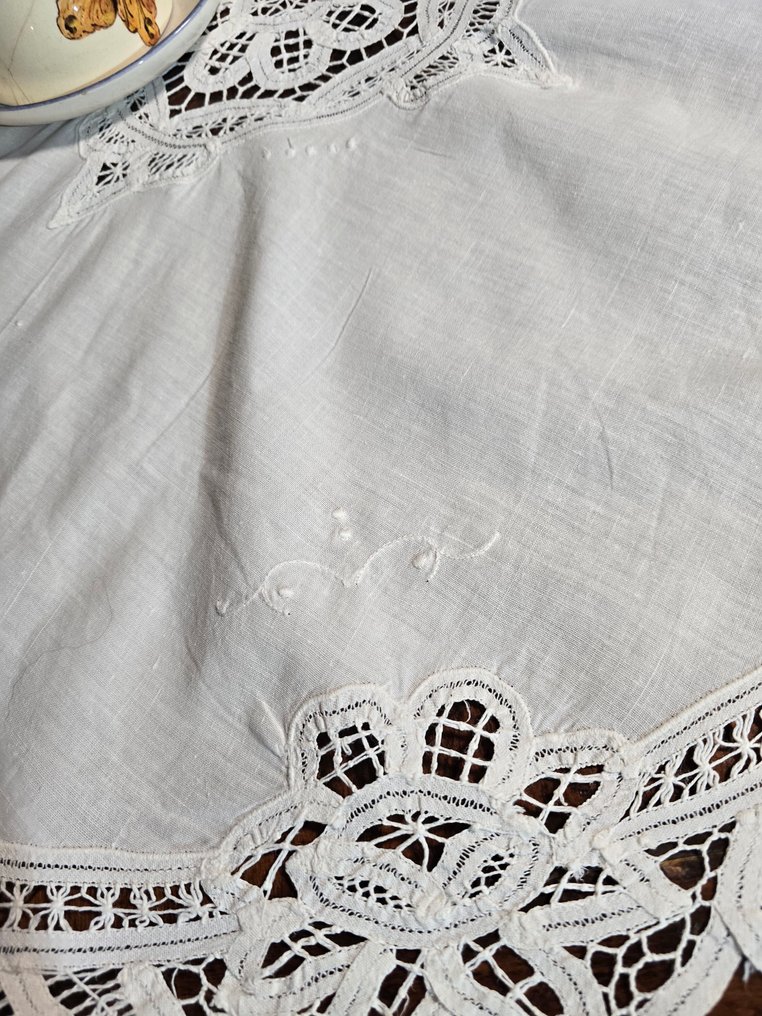 Centro de mesa (2)  - algodón y encaje renacimiento cm.87 x 87/ - Antiguos centros de mesa. #3.2