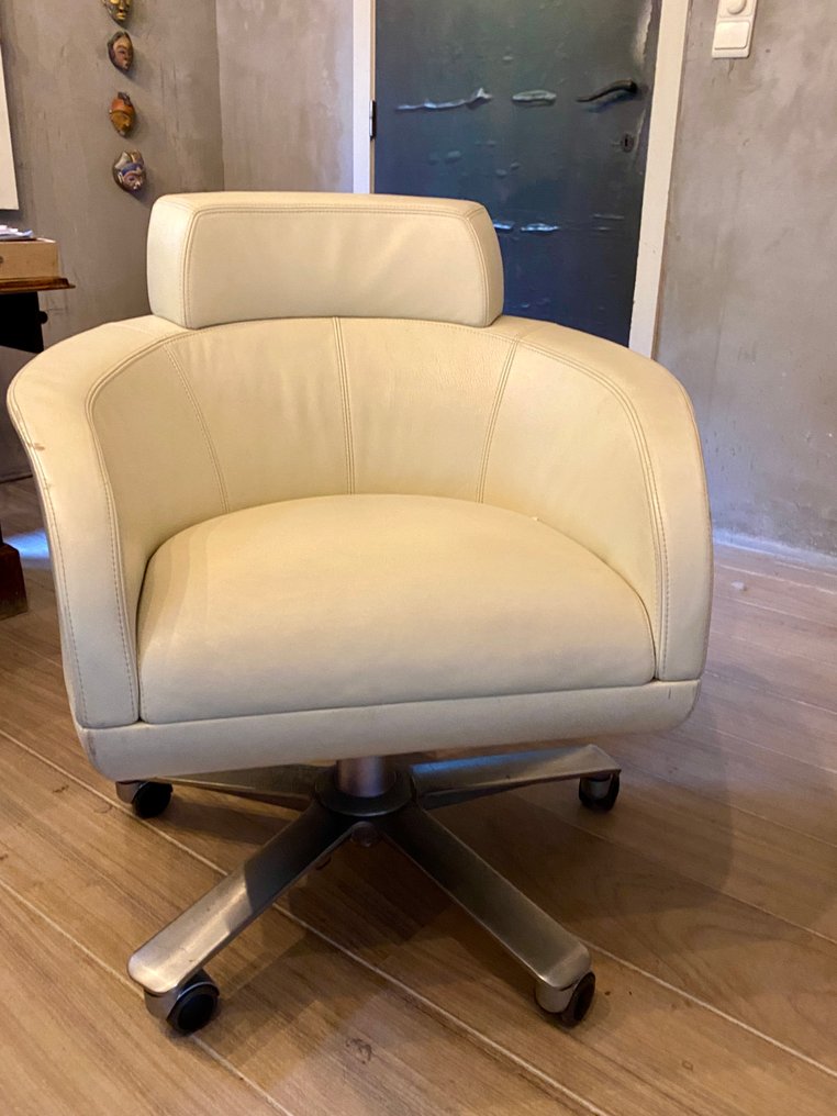 Giorgetti - Leon Krier - Armchair (3) - Leather, Aluminium #1.0