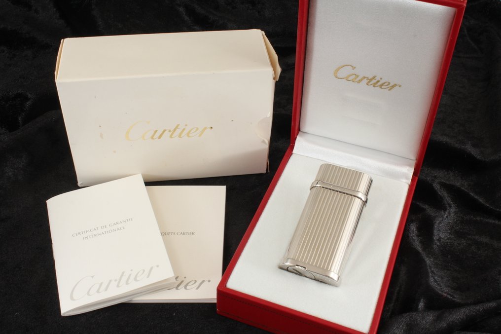 Cartier - Godron CA120115 Platinum Finish - Pocket lighter - Silverplate #1.0