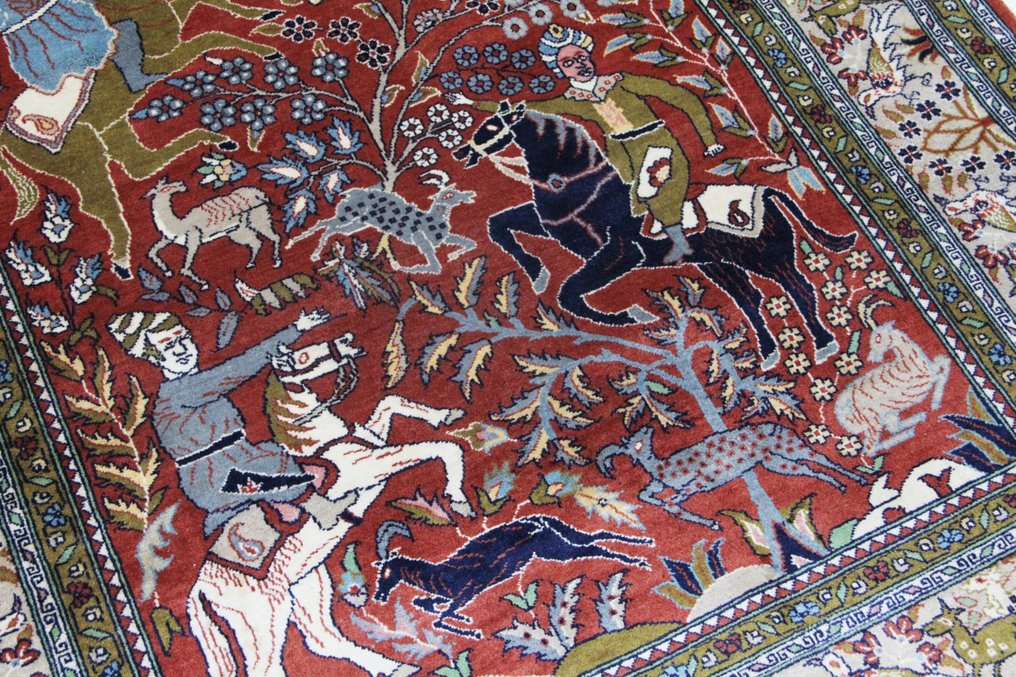 Ινδικό Bidjar χαλί με λεπτό μαλλί - Χαλί - 200 cm - 140 cm - Κυνηγετικά μοτίβα #4.3