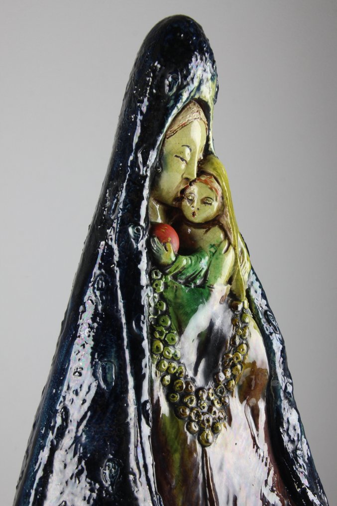 Flemisch Pottery - A. Noseda - Statue, Madonna met Kind - 50 cm - Earthenware #1.0
