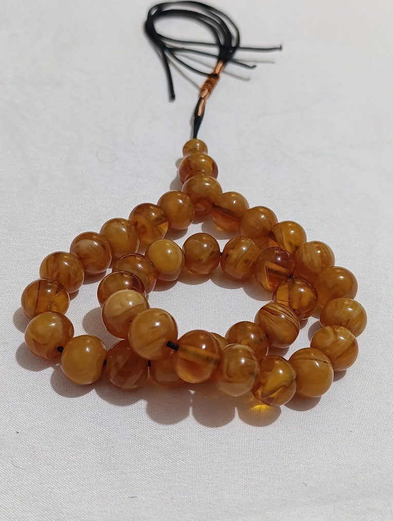 天主教念珠 - 琥珀 - 1970-1980 - 稀有的祈祷念珠 #2.1
