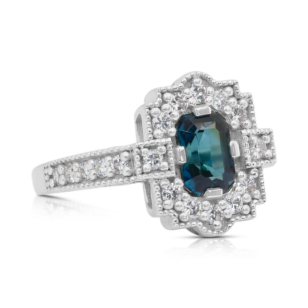 没有保留价 - 戒指 - 18K包金 白金 - 1.74ct. tw. 电气石 - 钻石 - 迷人的戒指 #2.1