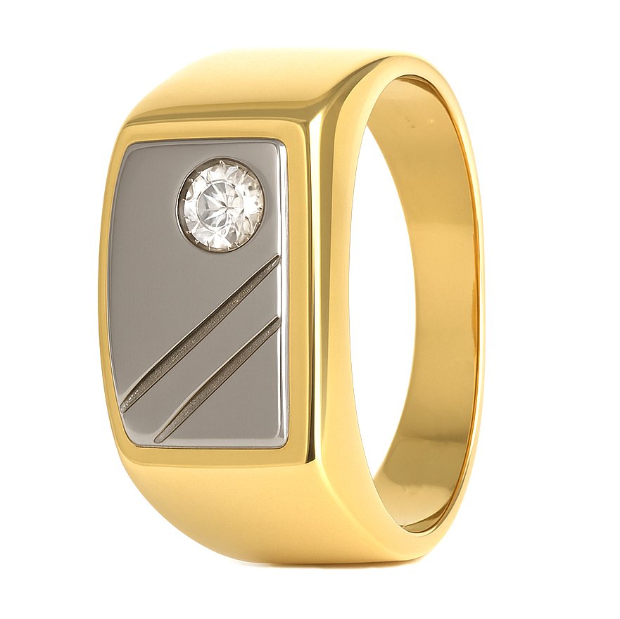 Bague - 18 carats Or blanc, Or jaune - 0.08ct. tw. Diamant (Naturelle) #2.1