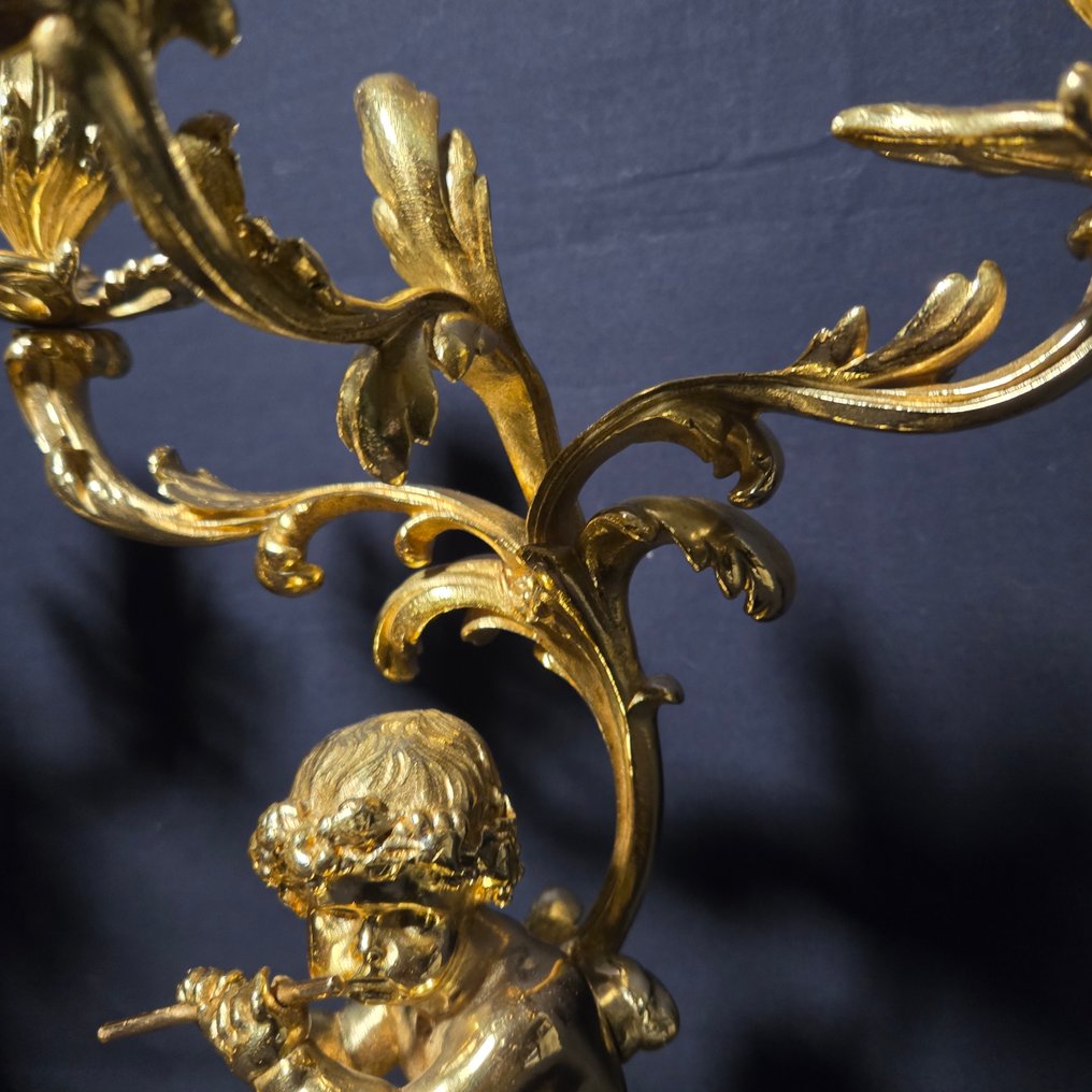 Candeliere (2) - Bronzo dorato - Candelabri di bronzo #3.2