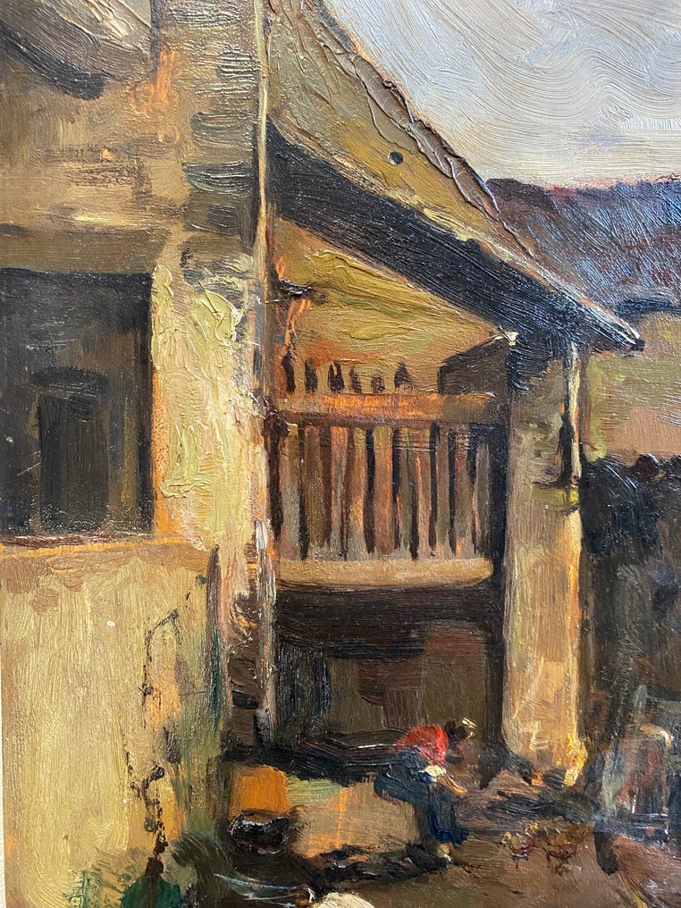 Lorenzo Delleani (1840-1908) - Cortile del casolare #4.3