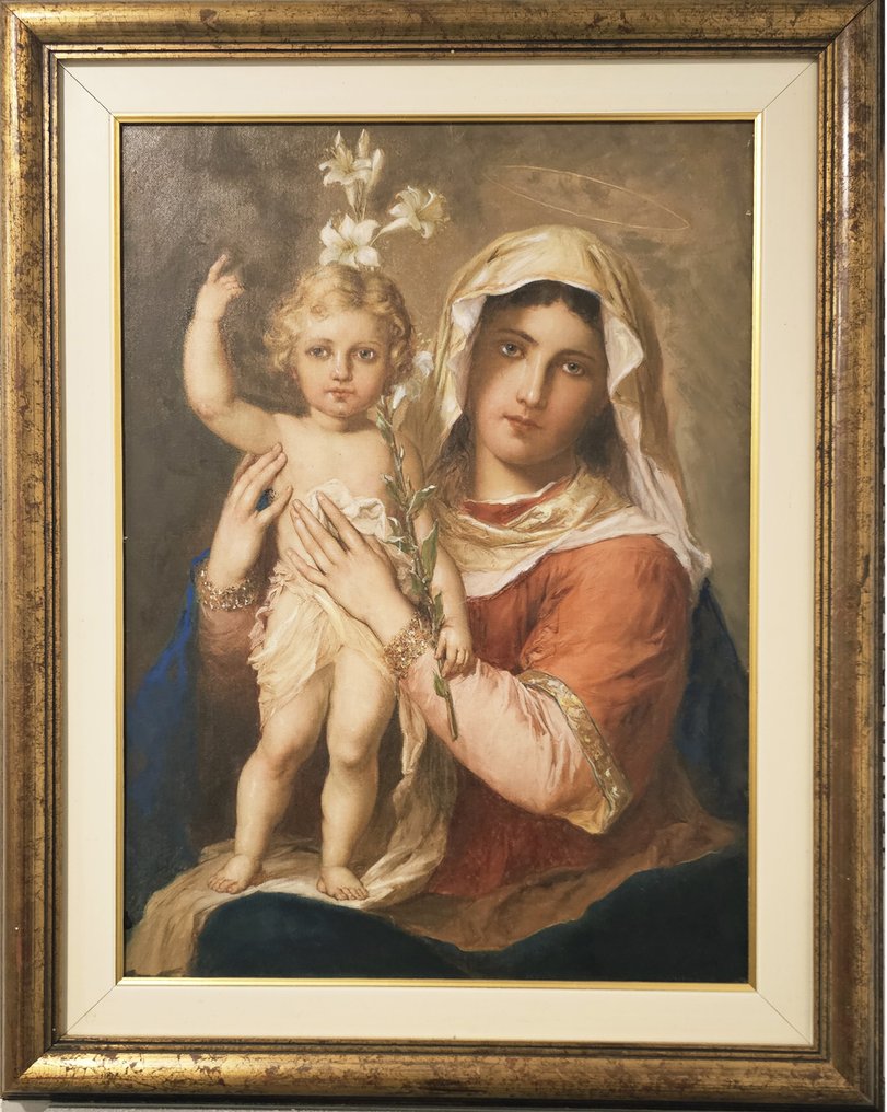 Hans Zatzka (1859–1945) After - Madonna dei Gigli #1.0