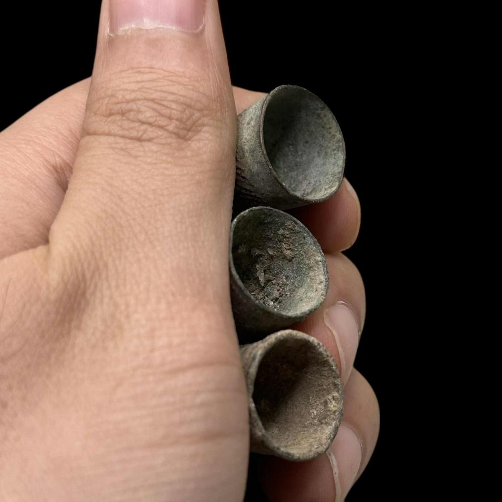 Medieval Bronze Thimbles Lot of 3 - 2 cm  (No Reserve Price) #2.1