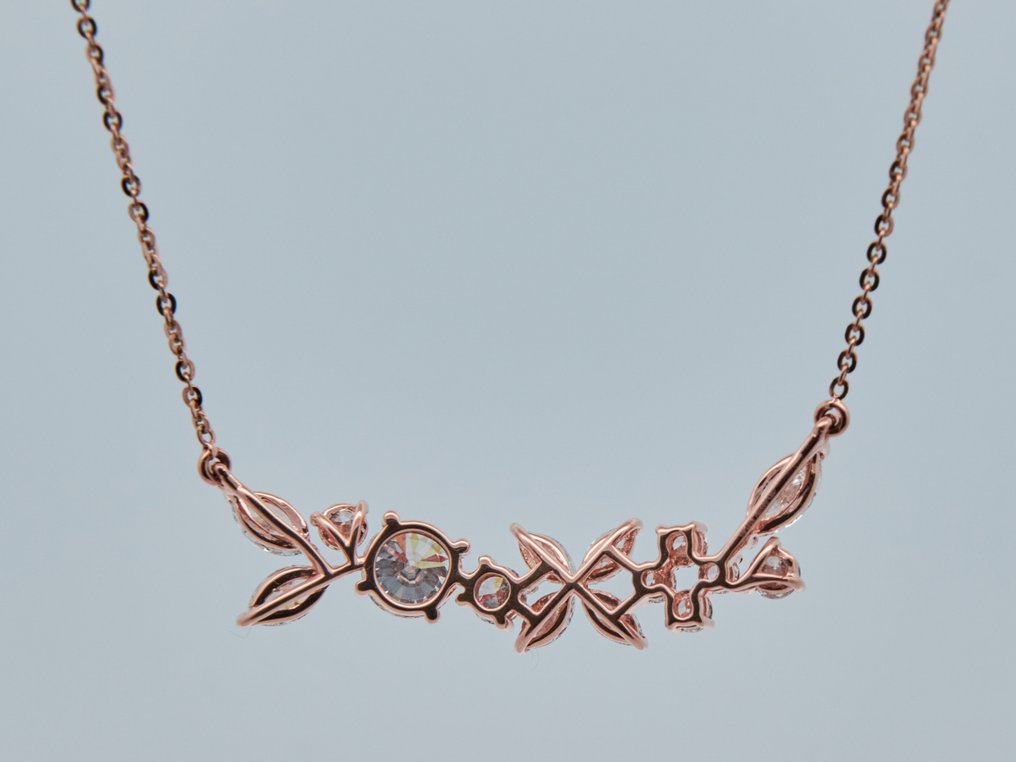 没有保留价 - 项链 - 14K包金 玫瑰金 -  2.06ct. tw. 钻石 (实验室培育) - 钻石 #3.2