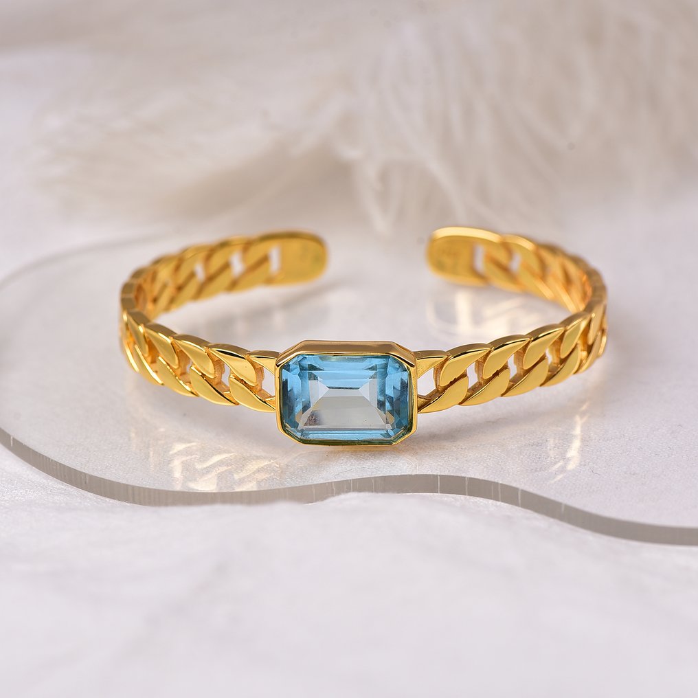 Senza prezzo di riserva - Bracciale Argento - Topaz - Certificato #3.2