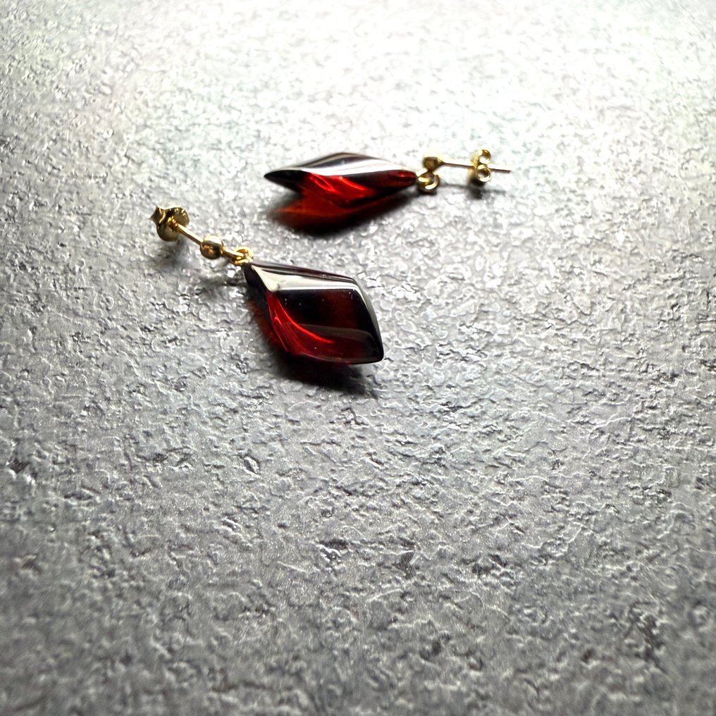 Orecchini in argento con ambra baltica naturale. - Ambra - Succinite - fossilized pine tree resin  (Senza Prezzo di Riserva) #3.2