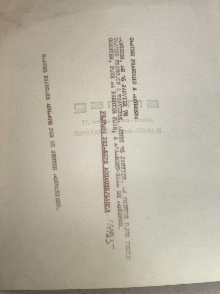 Agence Gamma - Quatre photographies originales de Claude François - 1976-1978 #3.2