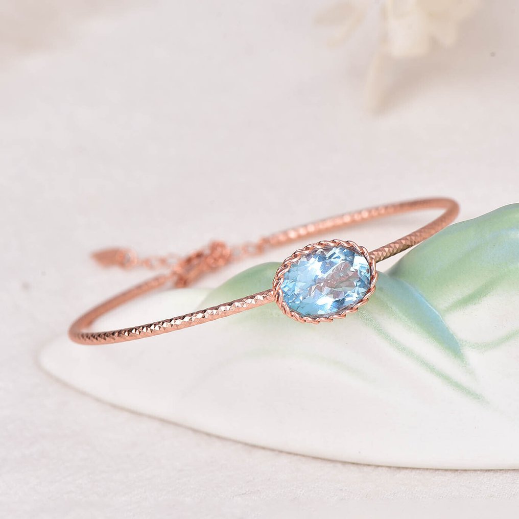 Zonder Minimumprijs - Armband Zilver - Topaz - Gecertificeerd #1.0