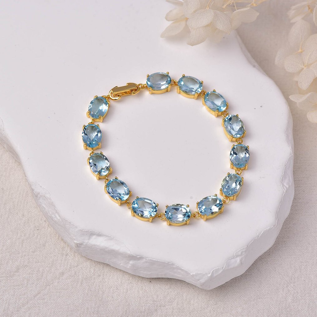 Fără preț de rezervă - Brățară Argint - Topaz - Certificat #1.0