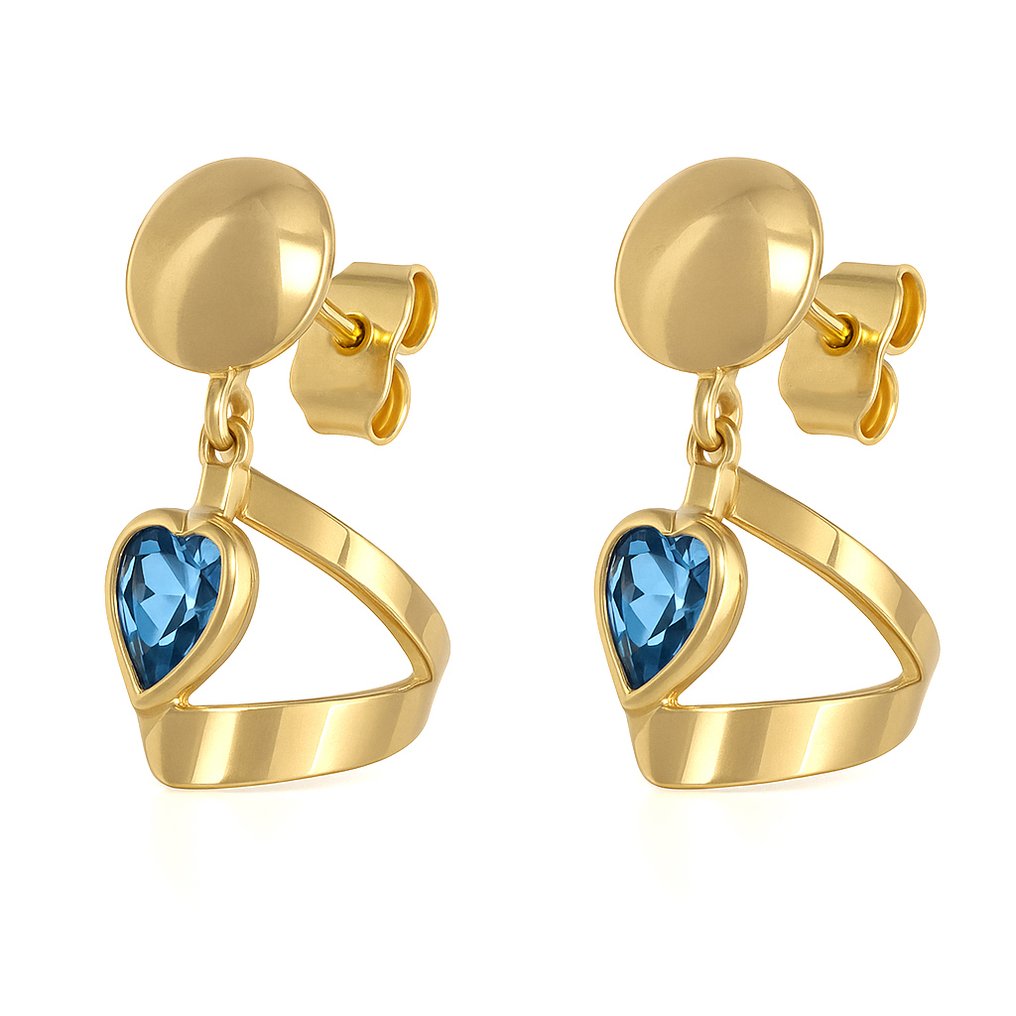 没有保留价 - 耳环 - 18K包金 黄金 -  0.72ct. tw. 黄宝石 #2.1