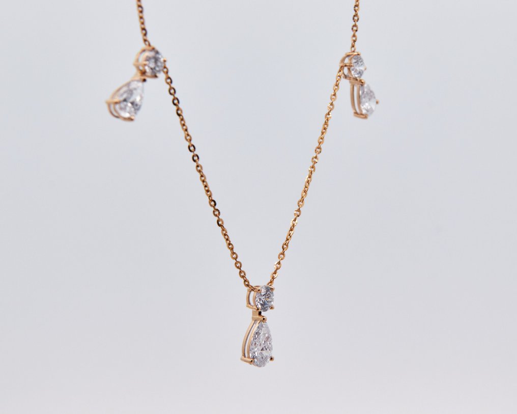 Sans Prix de Réserve - Collier - 14 carats Or jaune - 2.57ct. tw. Diamant (Cultivé en laboratoire) #1.0