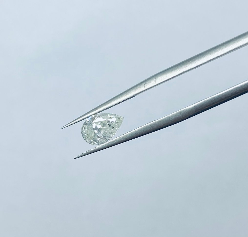 1 pcs Διαμάντι  (Φυσικό)  - 0.87 ct - Αχλάδι - H - I1 - Gemewizard Gemological Laboratory (GWLab) #2.1