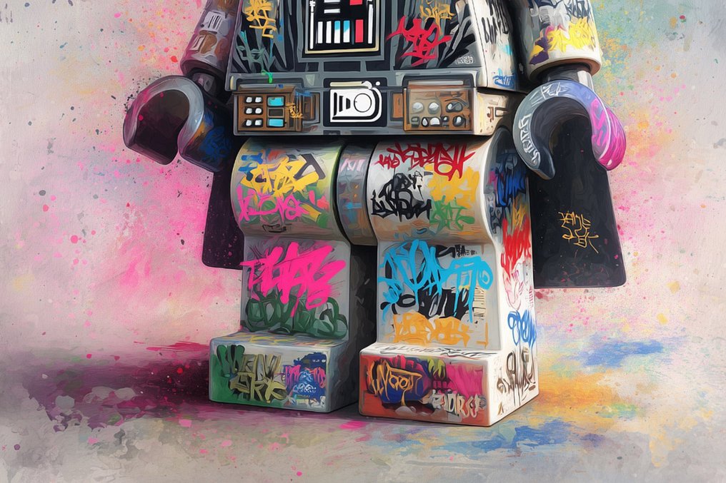 Canvas Fit - Alberto Ricardo - Darth Vader en estilo LEGO grafiteado #2.1