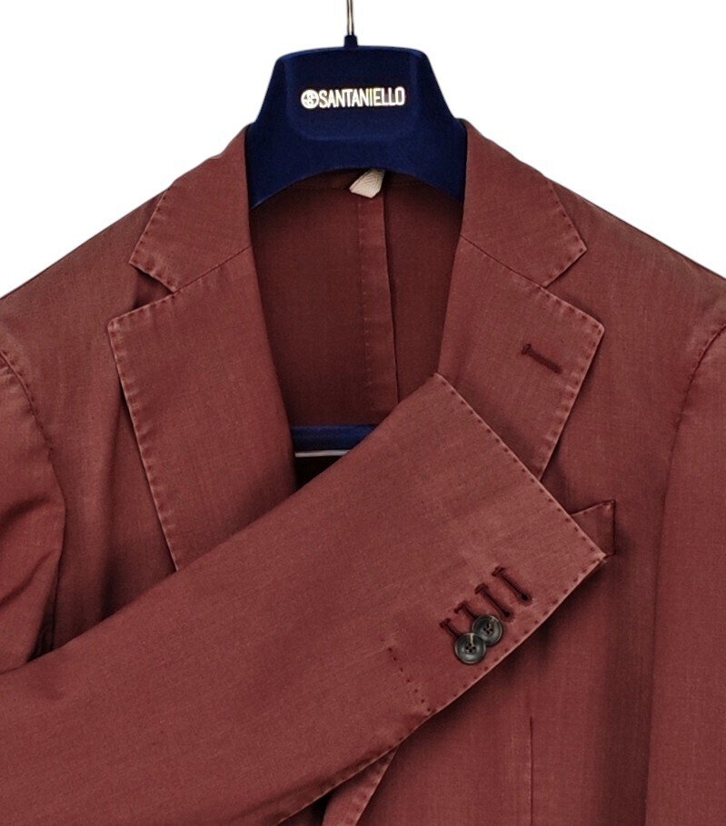RRP 750€ SANTANIELLO Suit Burgundy Wool Hand Made in Italy - 48 IT - Blazer - New with tags #4.3
