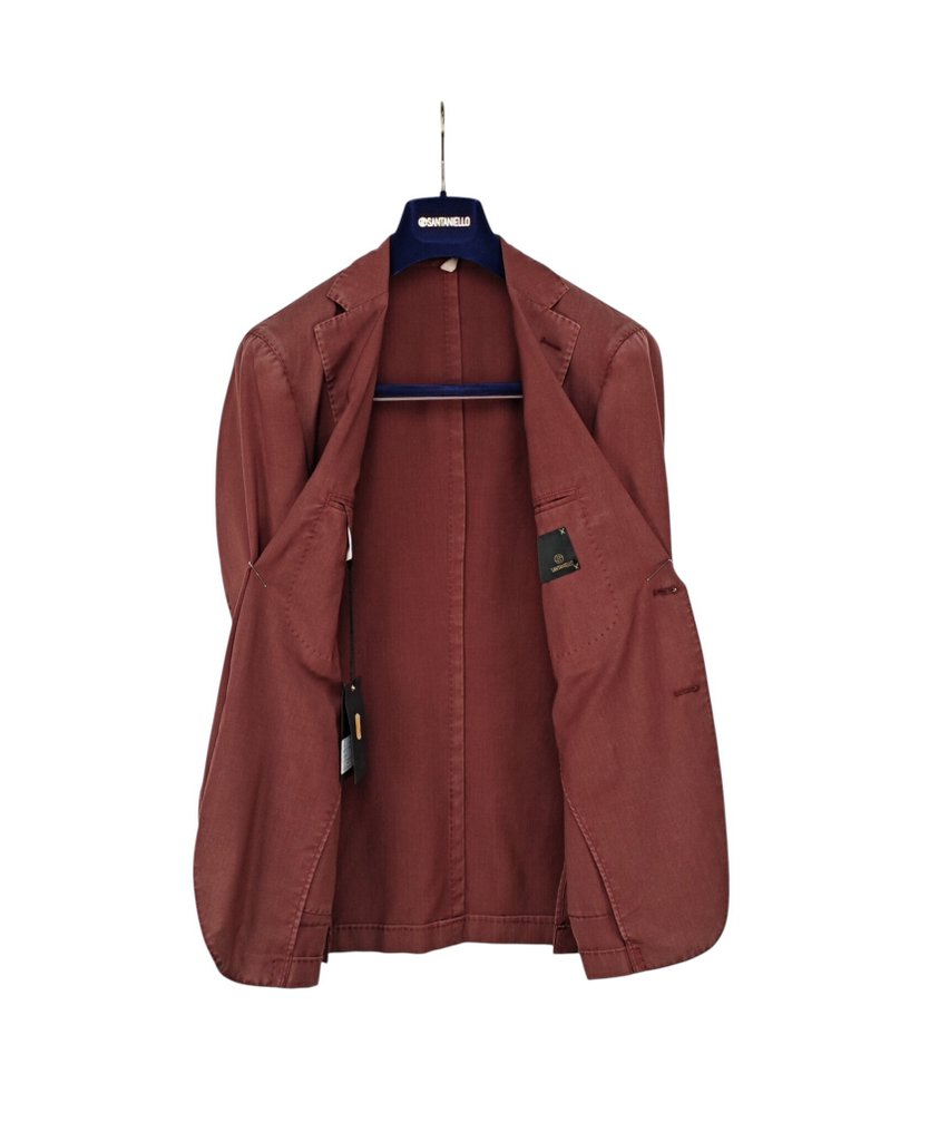 RRP 750€ SANTANIELLO Suit Burgundy Wool Hand Made in Italy - 48 IT - Blazer - New with tags #3.2